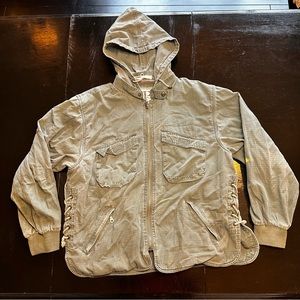 Vintage Compton Place XL Short Utility Military Jacket Olive Green Hong Kong